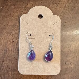Earrings - Purple Teardrop Earrings